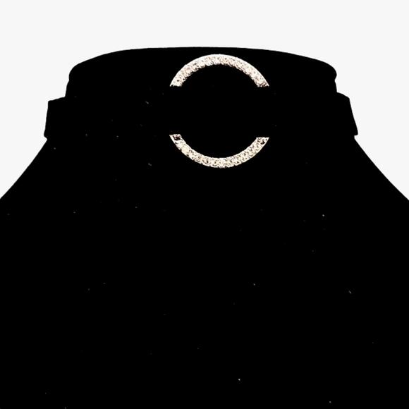 Infinity Diamond Choker BLACK VELVET Necklace Simulated Diamonds Pendent Realist - Picture 6 of 15